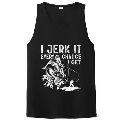 I Jerk It Every Chance I Get Fishing Angling Fisherman PosiCharge Competitor Tank