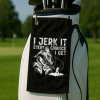 I Jerk It Every Chance I Get Fishing Angling Fisherman Golf Towel