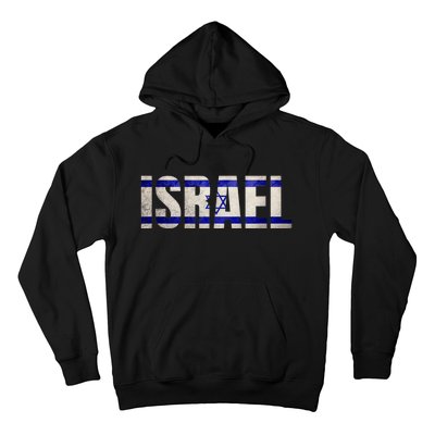 Israel Jewish Israeli Flag Star Of David Pride Vintage Retro Hoodie