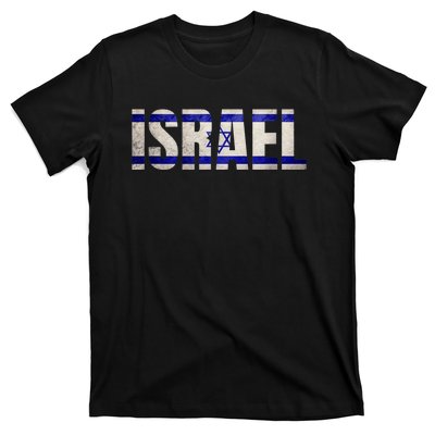 Israel Jewish Israeli Flag Star Of David Pride Vintage Retro T-Shirt