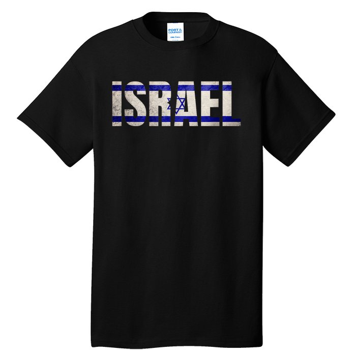 Israel Jewish Israeli Flag Star Of David Pride Vintage Retro Tall T-Shirt