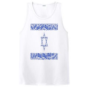 Israel Jewish Israeli Flag Star of David Pride Love Text Art PosiCharge Competitor Tank