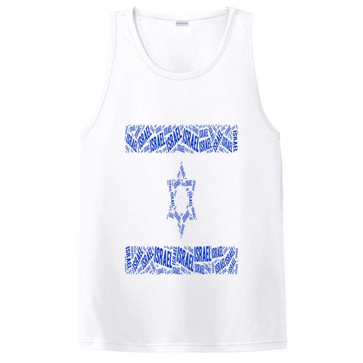 Israel Jewish Israeli Flag Star of David Pride Love Text Art PosiCharge Competitor Tank