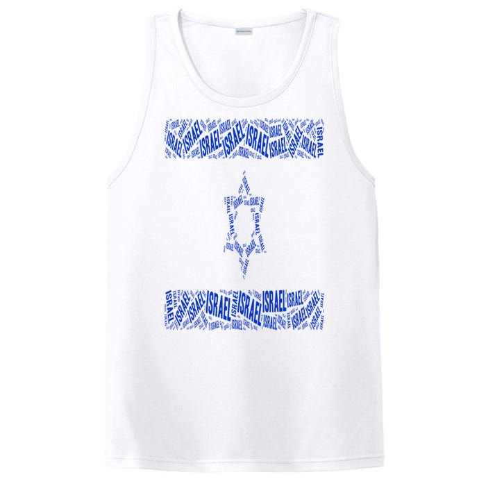 Israel Jewish Israeli Flag Star of David Pride Love Text Art PosiCharge Competitor Tank