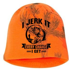 I Jerk It Every Chance I Get Funny Fishing Gift Kati - Camo Knit Beanie