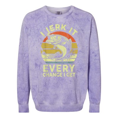 I Jerk It Every Chance I Get Funny Fishing Colorblast Crewneck Sweatshirt