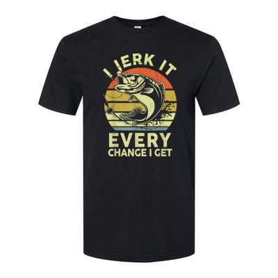 I Jerk It Every Chance I Get Funny Fishing Softstyle® CVC T-Shirt