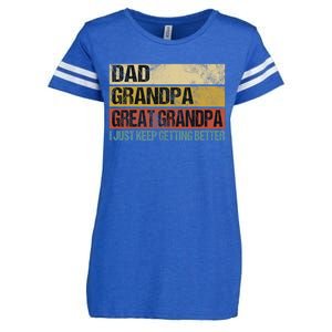 I Just Keep Getting Better Dad Grandpa Great Grandpa Enza Ladies Jersey Football T-Shirt