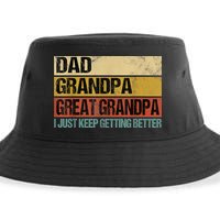 I Just Keep Getting Better Dad Grandpa Great Grandpa Sustainable Bucket Hat