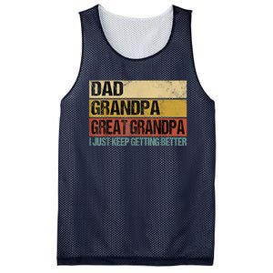 I Just Keep Getting Better Dad Grandpa Great Grandpa Mesh Reversible Basketball Jersey Tank