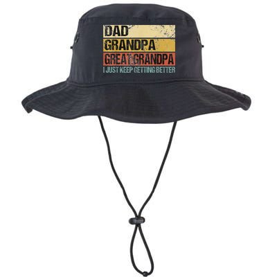 I Just Keep Getting Better Dad Grandpa Great Grandpa Bucket Hat