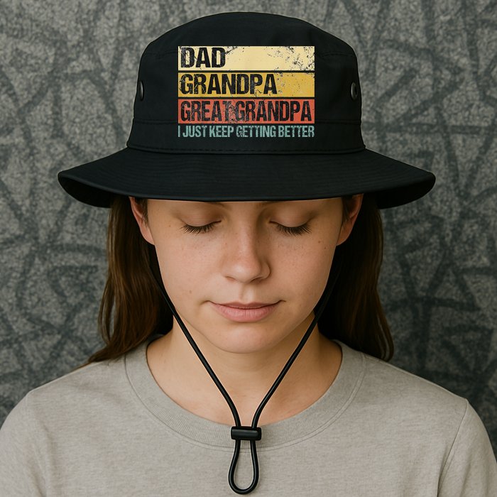 I Just Keep Getting Better Dad Grandpa Great Grandpa Bucket Hat