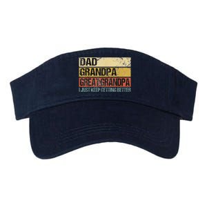 I Just Keep Getting Better Dad Grandpa Great Grandpa Valucap Bio-Washed Visor