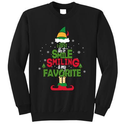 I Just Like To Smile Smiling's My Favorite Christmas Elf Sweatshirt