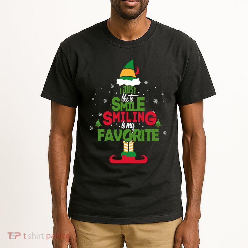I Just Like To Smile Smiling's My Favorite Christmas Elf Tall T-Shirt