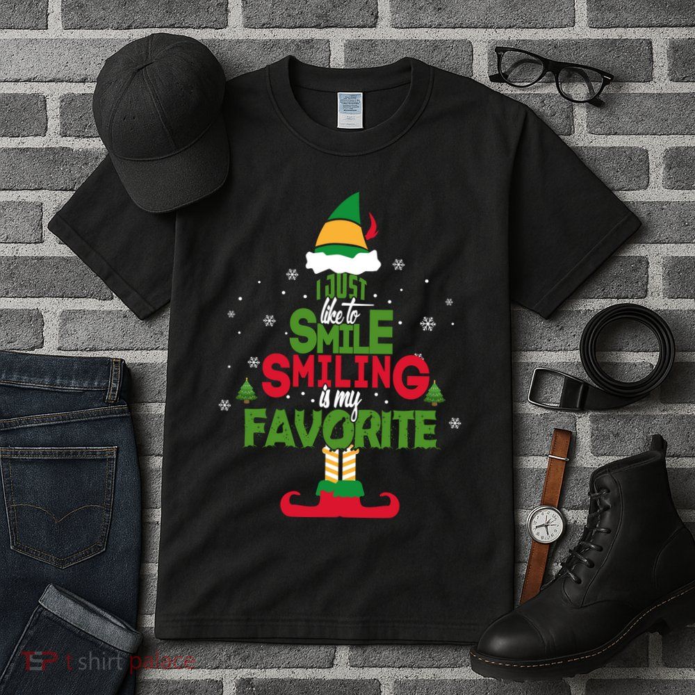 I Just Like To Smile Smiling's My Favorite Christmas Elf Tall T-Shirt
