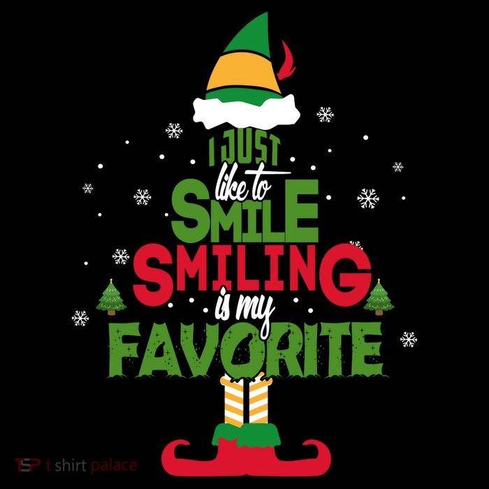 I Just Like To Smile Smiling's My Favorite Christmas Elf Drawstring Bag