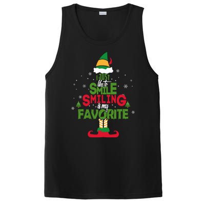 I Just Like To Smile Smiling's My Favorite Christmas Elf PosiCharge Competitor Tank