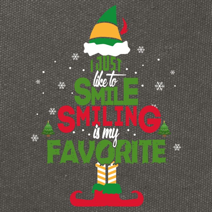 I Just Like To Smile Smiling's My Favorite Christmas Elf Cotton Canvas Backpack