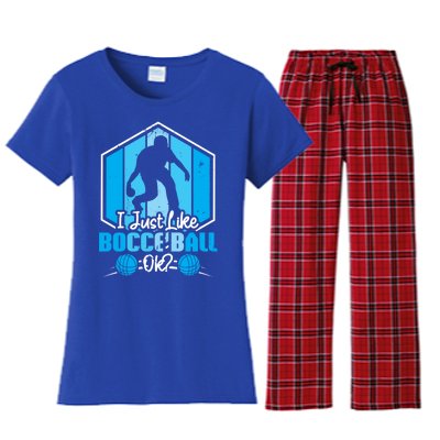 I Just Like Bocce Ball Ok? Bocce Ball Gift Women's Flannel Pajama Set