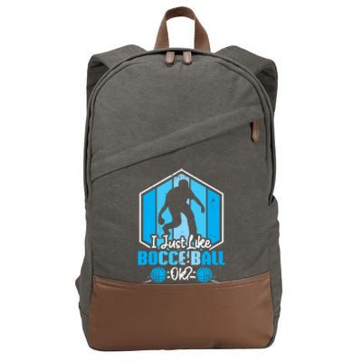 I Just Like Bocce Ball Ok? Bocce Ball Gift Cotton Canvas Backpack