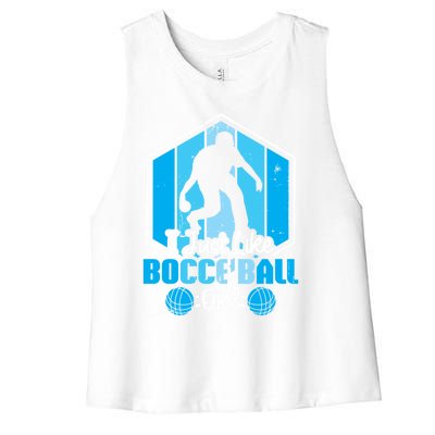 I Just Like Bocce Ball Ok? Bocce Ball Gift Women's Racerback Cropped Tank