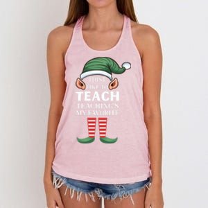 I Just Like To Teach Teachings My Favorite Christmas Teacher Gift Women's Knotted Racerback Tank