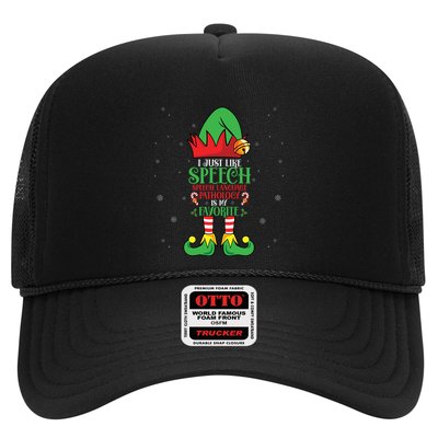 I Just Like Speech Language Pathologist Elf Slp Christmas Trucker Hat