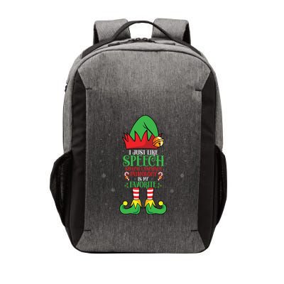 I Just Like Speech Language Pathologist Elf Slp Christmas Vector Backpack