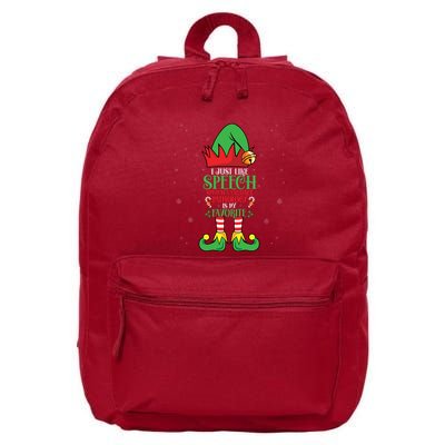 I Just Like Speech Language Pathologist Elf Slp Christmas 16 in Basic Backpack