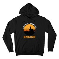 I Just Like When She Bends Over Funny Fisherman Fishing Rod Hoodie