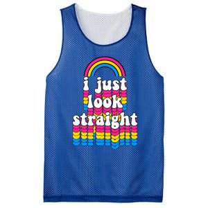 I Just Look Straight Pansexual Pride Flag Gift Mesh Reversible Basketball Jersey Tank