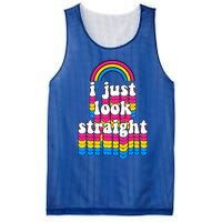 I Just Look Straight Pansexual Pride Flag Gift Mesh Reversible Basketball Jersey Tank