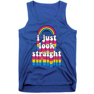 I Just Look Straight Pansexual Pride Flag Gift Tank Top