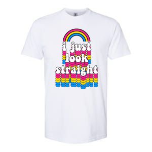 I Just Look Straight Pansexual Pride Flag Gift Softstyle CVC T-Shirt