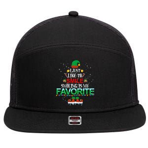 I Just Like To Smile Smiling Is My Favorite Elf Christmas Cool Gift 7 Panel Mesh Trucker Snapback Hat