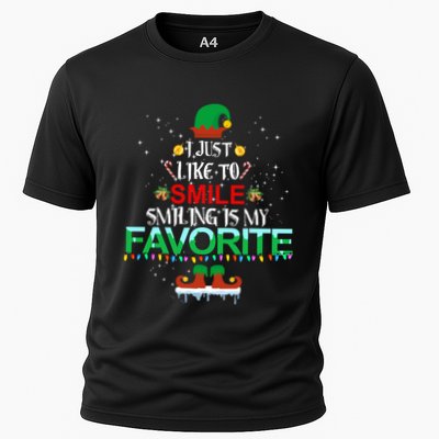 I Just Like To Smile Smiling Is My Favorite Elf Christmas Cool Gift Performance Shirt