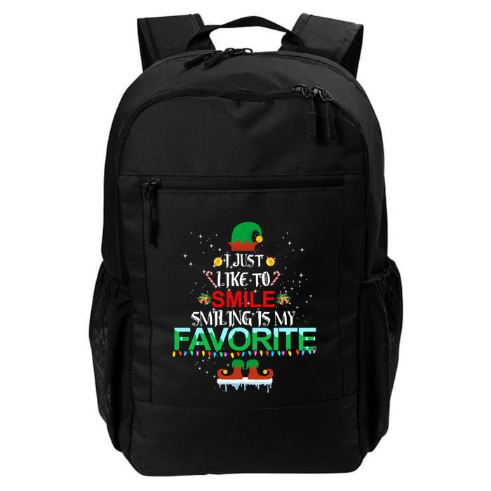 I Just Like To Smile Smiling Is My Favorite Elf Christmas Cool Gift Backpack