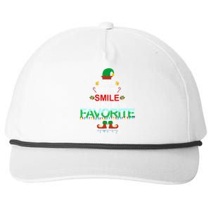 I Just Like To Smile Smiling Is My Favorite Elf Christmas Cool Gift Snapback Five-Panel Rope Hat