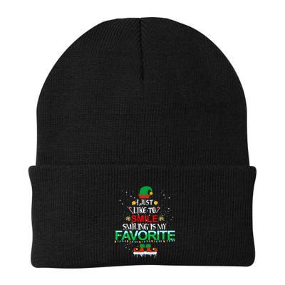 I Just Like To Smile Smiling Is My Favorite Elf Christmas Cool Gift Beanie