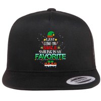 I Just Like To Smile Smiling Is My Favorite Elf Christmas Cool Gift Flat Bill Trucker Hat