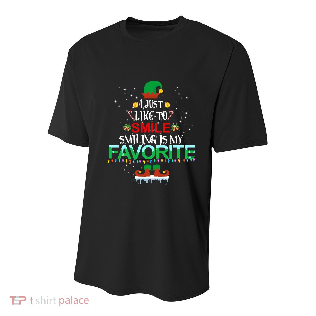 I Just Like To Smile Smiling Is My Favorite Elf Christmas Cool Gift Youth Performance Sprint T-Shirt