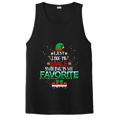 I Just Like To Smile Smiling Is My Favorite Elf Christmas Cool Gift PosiCharge Competitor Tank