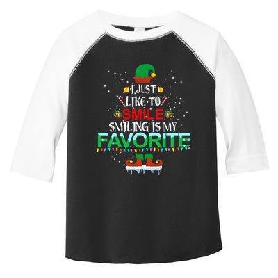 I Just Like To Smile Smiling Is My Favorite Elf Christmas Cool Gift Toddler Fine Jersey T-Shirt