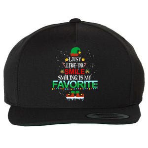 I Just Like To Smile Smiling Is My Favorite Elf Christmas Cool Gift Wool Snapback Cap