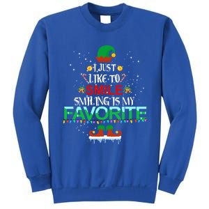 I Just Like To Smile Smiling Is My Favorite Elf Christmas Cool Gift Sweatshirt