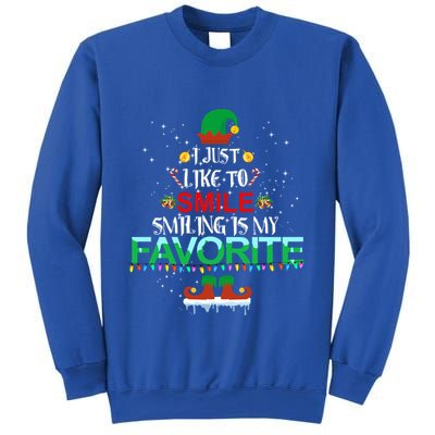 I Just Like To Smile Smiling Is My Favorite Elf Christmas Cool Gift Sweatshirt