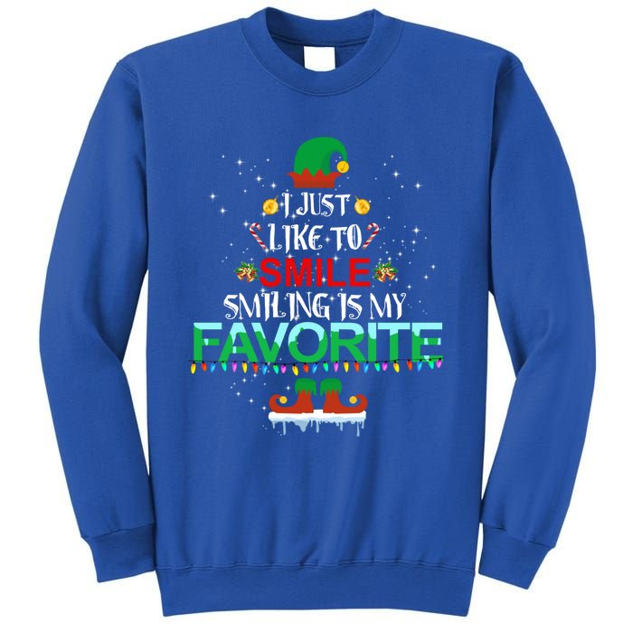 I Just Like To Smile Smiling Is My Favorite Elf Christmas Cool Gift Sweatshirt