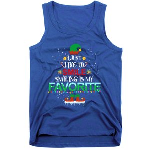 I Just Like To Smile Smiling Is My Favorite Elf Christmas Cool Gift Tank Top