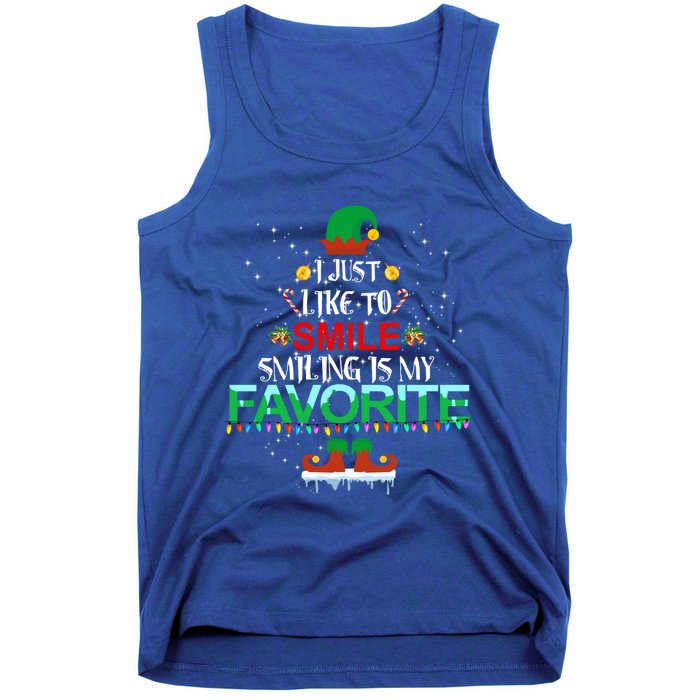 I Just Like To Smile Smiling Is My Favorite Elf Christmas Cool Gift Tank Top